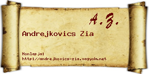 Andrejkovics Zia névjegykártya